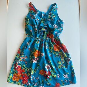 Express Blue Floral Dress Women’s Size L